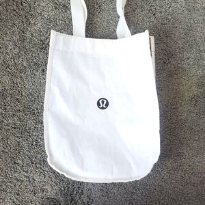 💚5/$25 Lululemon White & Black Tote Bag Reusable Yoga Sack